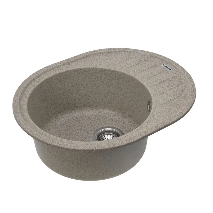 Гранітна мийка для кухні Platinum 6250 SOUL матова Карамель