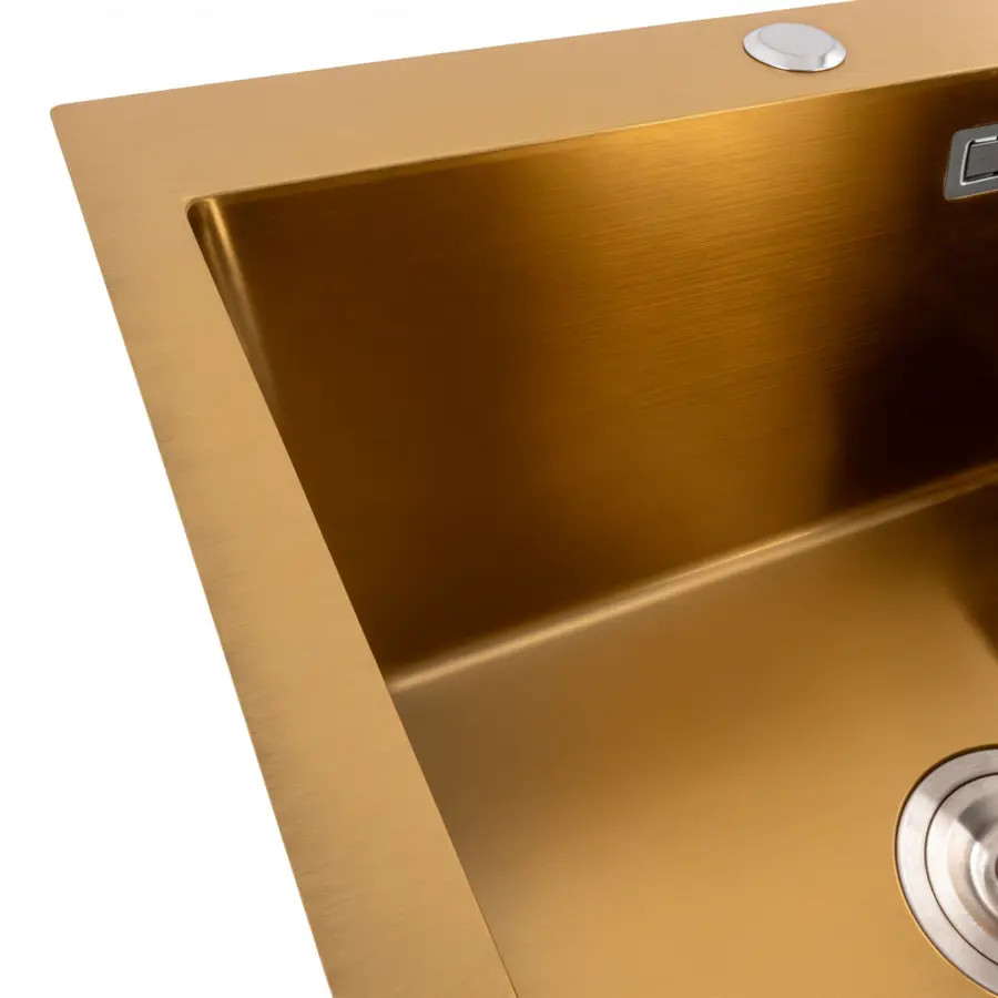 Кухонна мийка Platinum Handmade PVD золото HSBB 500х500х230 (з кріпленням+повна комплектація)