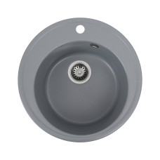 Гранітна мийка для кухні Platinum 510 YARA глянець Сірий металік