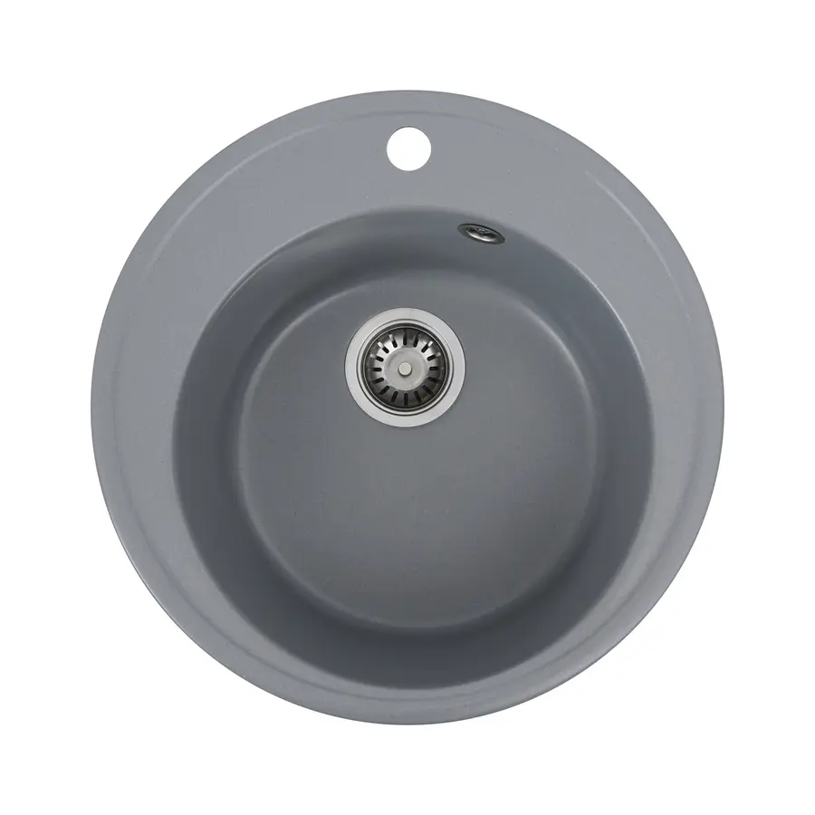 Гранітна мийка для кухні Platinum 510 YARA глянець Сірий металік