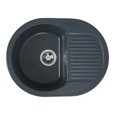 Гранітна мийка для кухні Platinum 6247 BORA глянець Антрацит