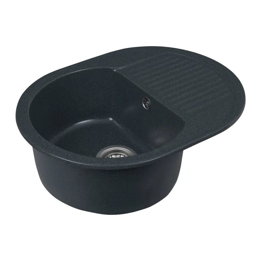 Гранітна мийка для кухні Platinum 6247 BORA глянець Антрацит