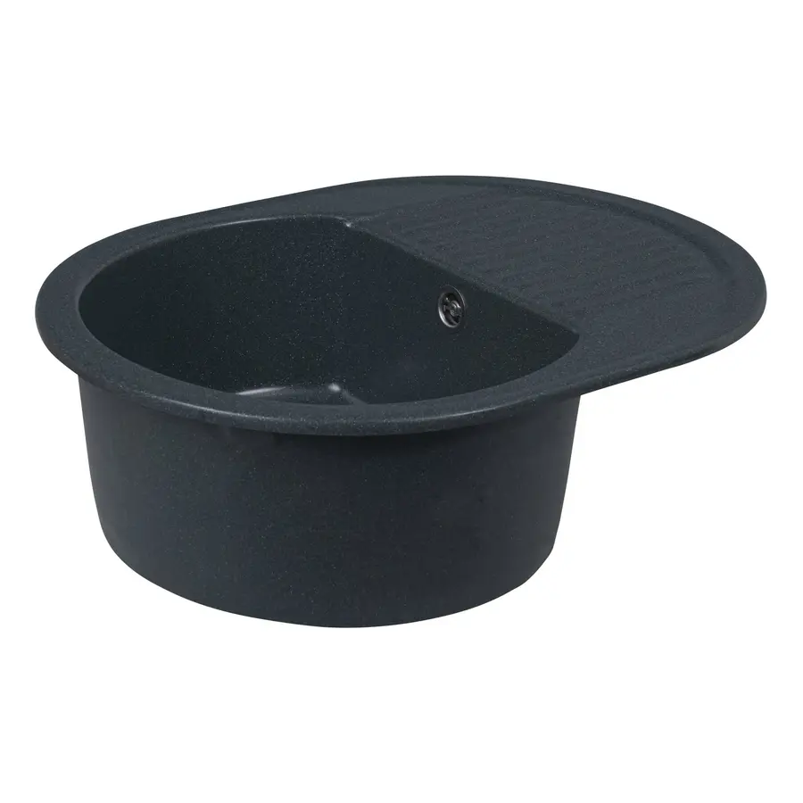 Гранітна мийка для кухні Platinum 6247 BORA глянець Антрацит