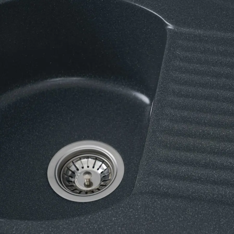 Гранітна мийка для кухні Platinum 6247 BORA глянець Антрацит