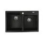 Гранітна мийка для кухні Platinum 7850 HARMONY матова Чорний металік
