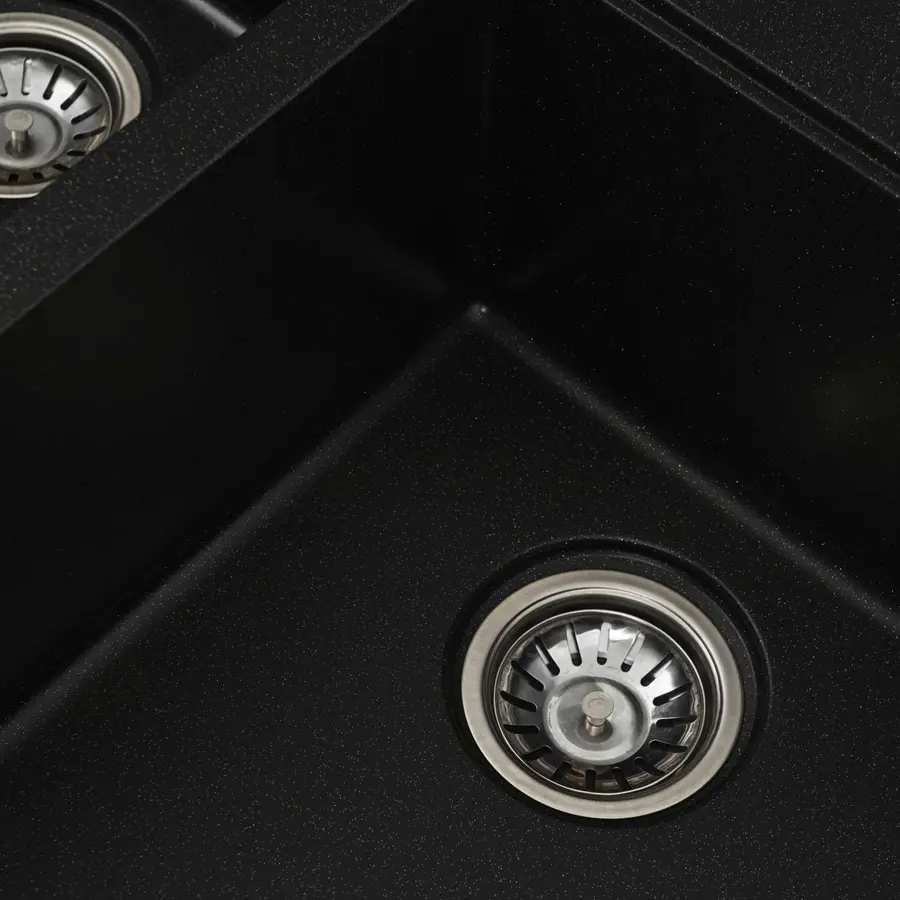 Гранітна мийка для кухні Platinum 7850 HARMONY матова Чорний металік