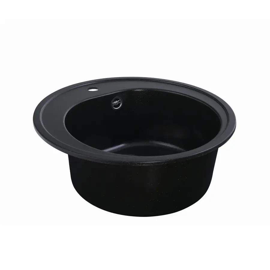 Гранітна мийка для кухні Platinum 510 LUNA матова Чорна GOLD