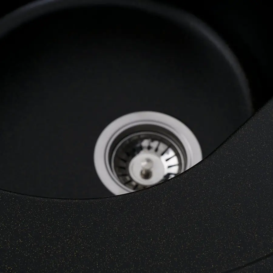 Гранітна мийка для кухні Platinum 510 LUNA матова Чорна GOLD