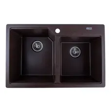 Гранітна мийка для кухні Platinum 7850 HARMONY матова Шоколад