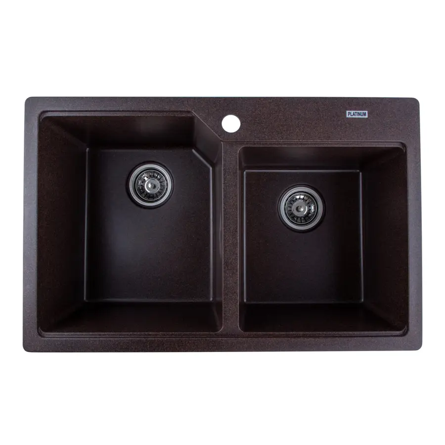 Гранітна мийка для кухні Platinum 7850 HARMONY матова Шоколад