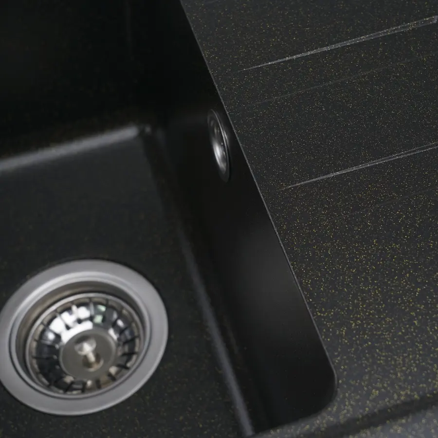 Гранітна мийка для кухні Platinum 6243 LIANA матова Чорна GOLD