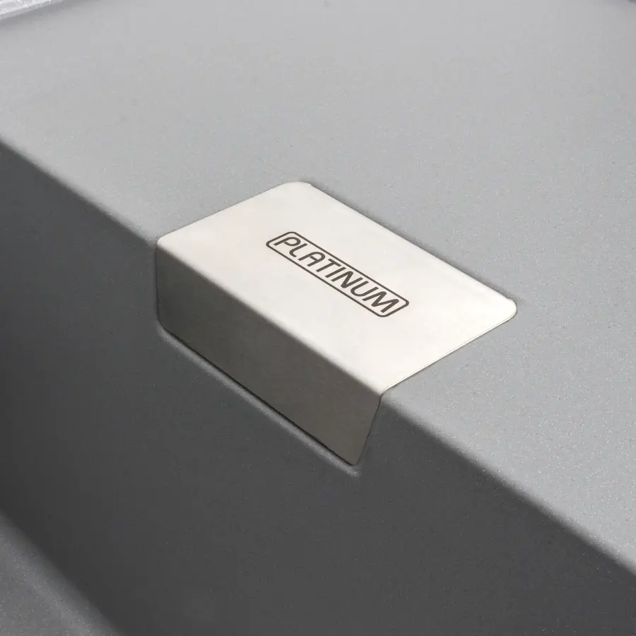 Гранітна мийка для кухні Platinum 8650 DIAMOND матова (сірий металік)