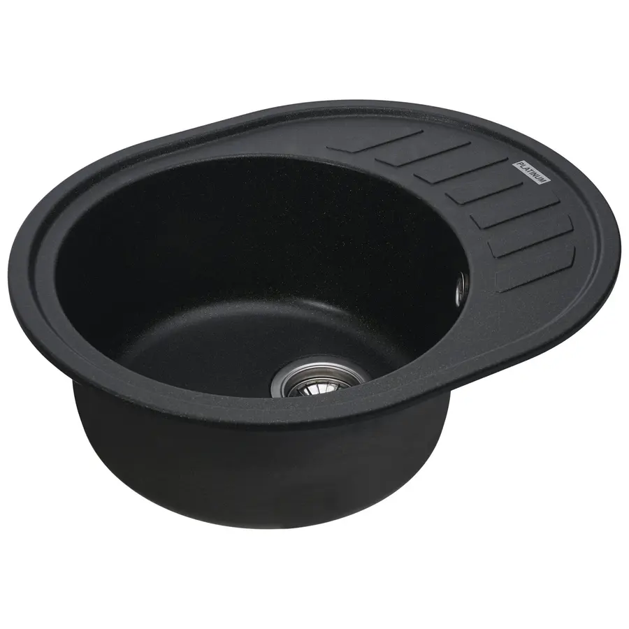 Гранітна мийка для кухні Platinum 6250 SOUL матова Чорна GOLD