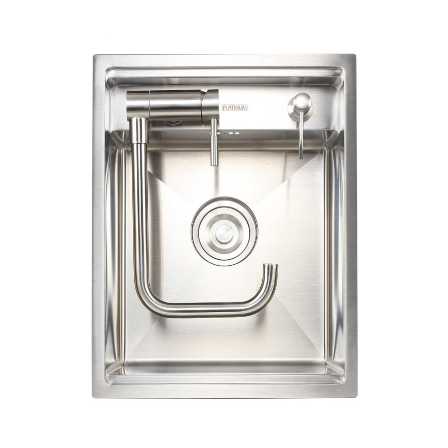 Кухонна прихована мийка Platinum Handmade 400х500х220 (змішувач в комплекті)