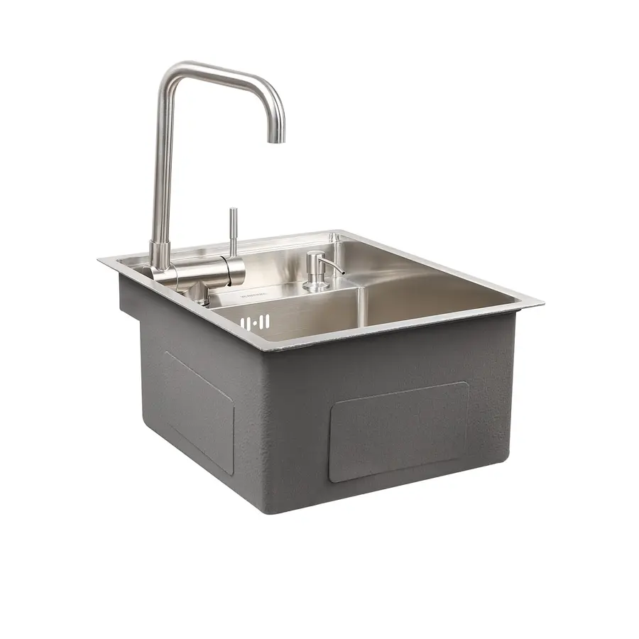 Кухонна прихована мийка Platinum Handmade 400х500х220 (змішувач в комплекті)