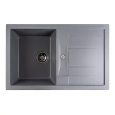 Гранітна мийка для кухні Platinum 7850 TROYA матова Сірий металік