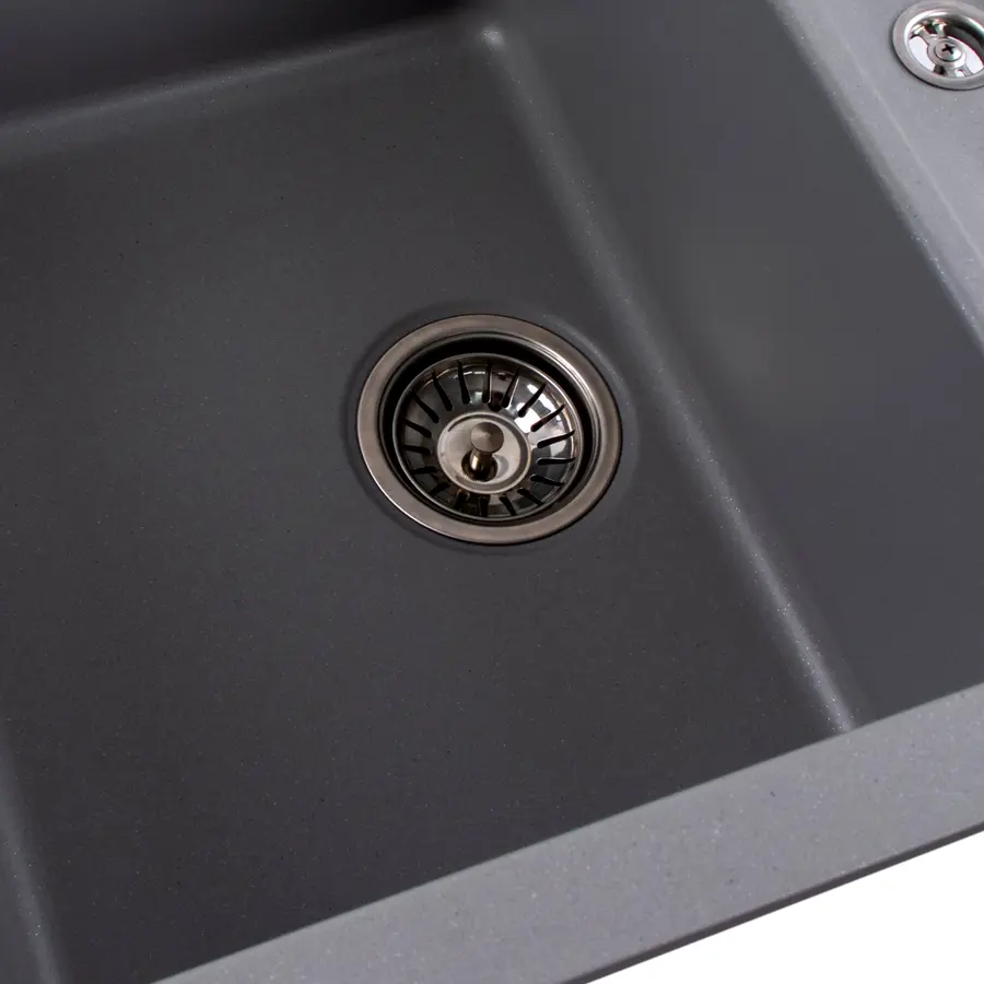 Гранітна мийка для кухні Platinum 7850 TROYA матова Сірий металік