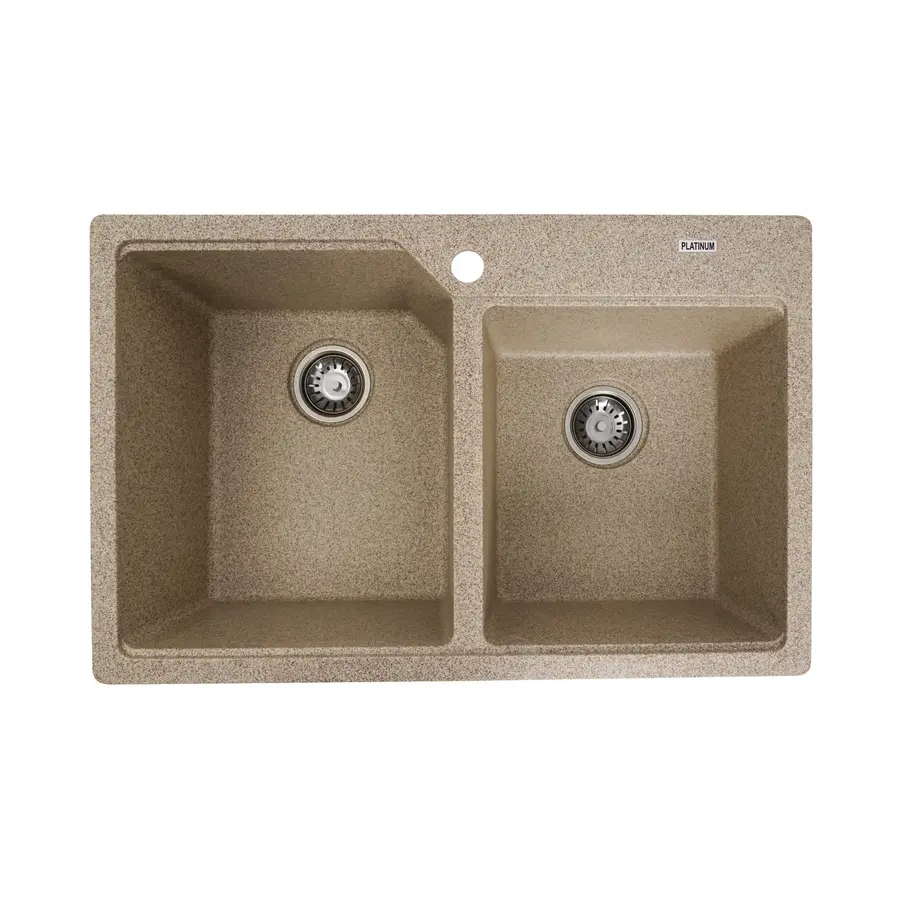 Гранітна мийка для кухні Platinum 7850 HARMONY матова Карамель