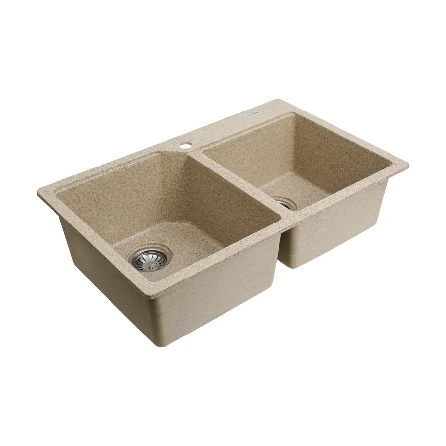 Гранітна мийка для кухні Platinum 7850 HARMONY матова Карамель