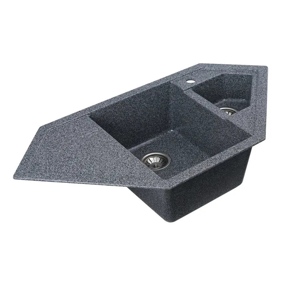 Гранітна мийка для кухні Platinum 9950 PANDORA матова Графіт