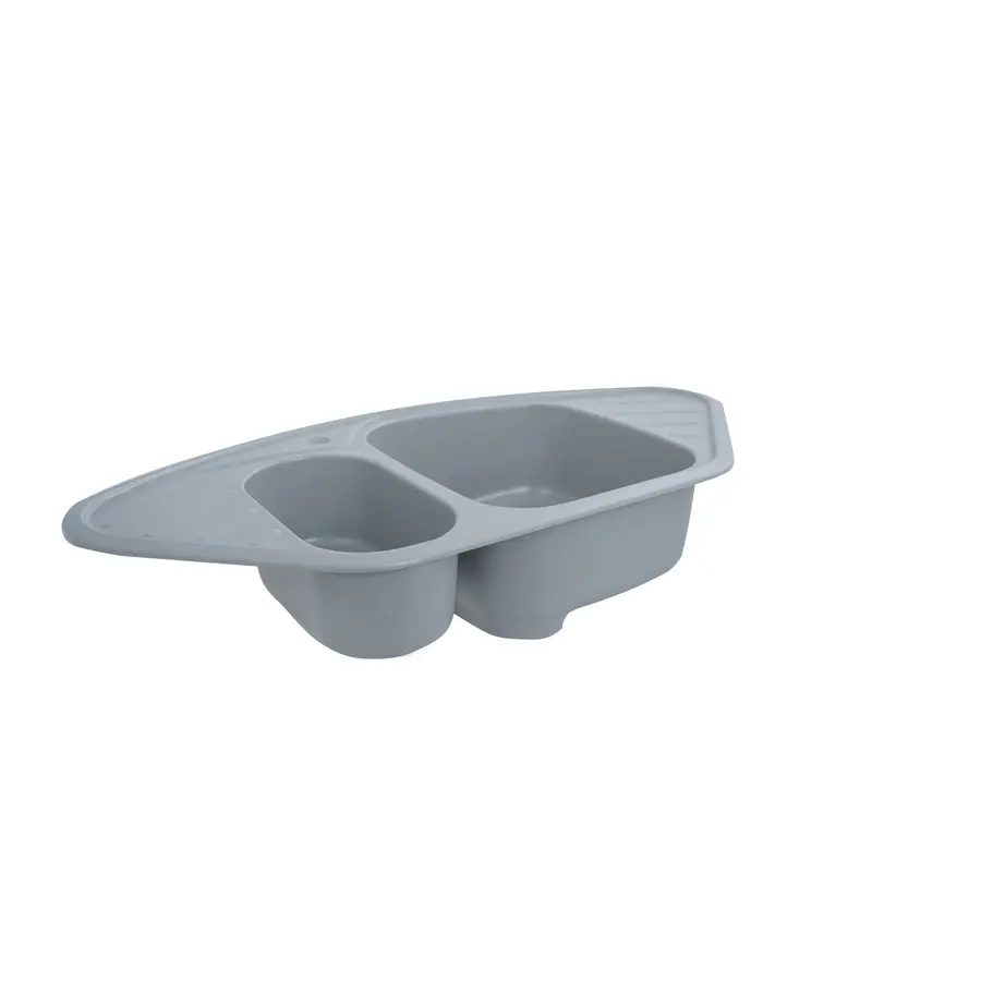 Гранітна мийка для кухні Platinum 9250UW LARGO глянець Сірий металік