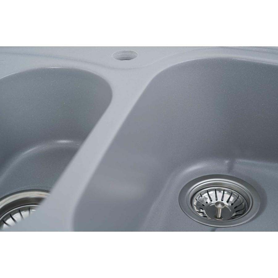 Гранітна мийка для кухні Platinum 9250UW LARGO глянець Сірий металік