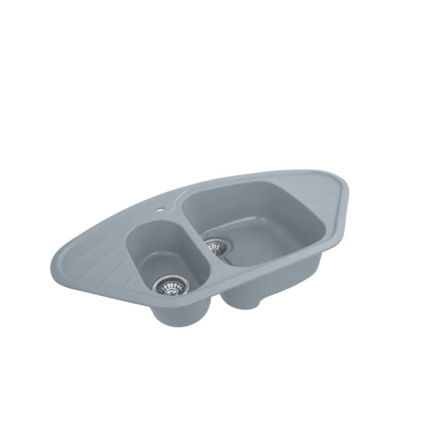 Гранітна мийка для кухні Platinum 9250UW LARGO глянець Сірий металік