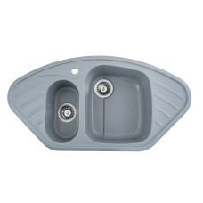 Гранітна мийка для кухні Platinum 9250UW LARGO глянець Сірий металік