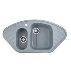 Гранітна мийка для кухні Platinum 9250UW LARGO глянець Сірий металік