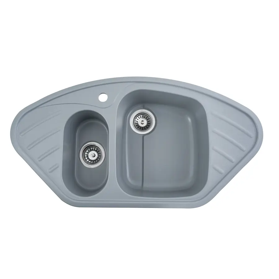 Гранітна мийка для кухні Platinum 9250UW LARGO глянець Сірий металік