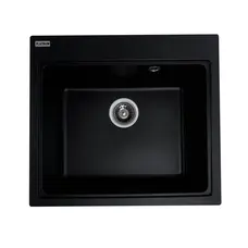 Гранітна мийка для кухні Platinum 5852 VESTA матова Чорна