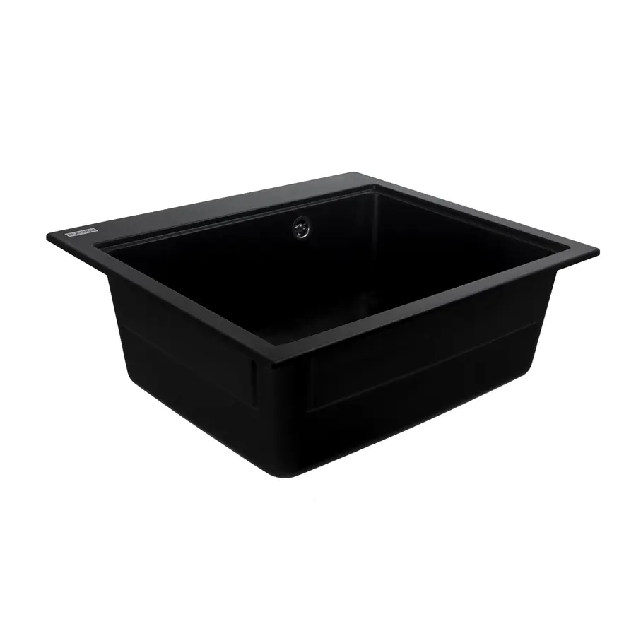 Гранітна мийка для кухні Platinum 5852 VESTA матова Чорна