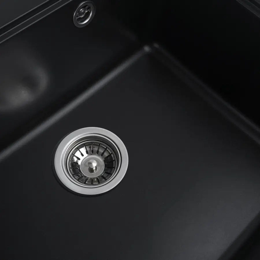 Гранітна мийка для кухні Platinum 5852 VESTA матова Чорна