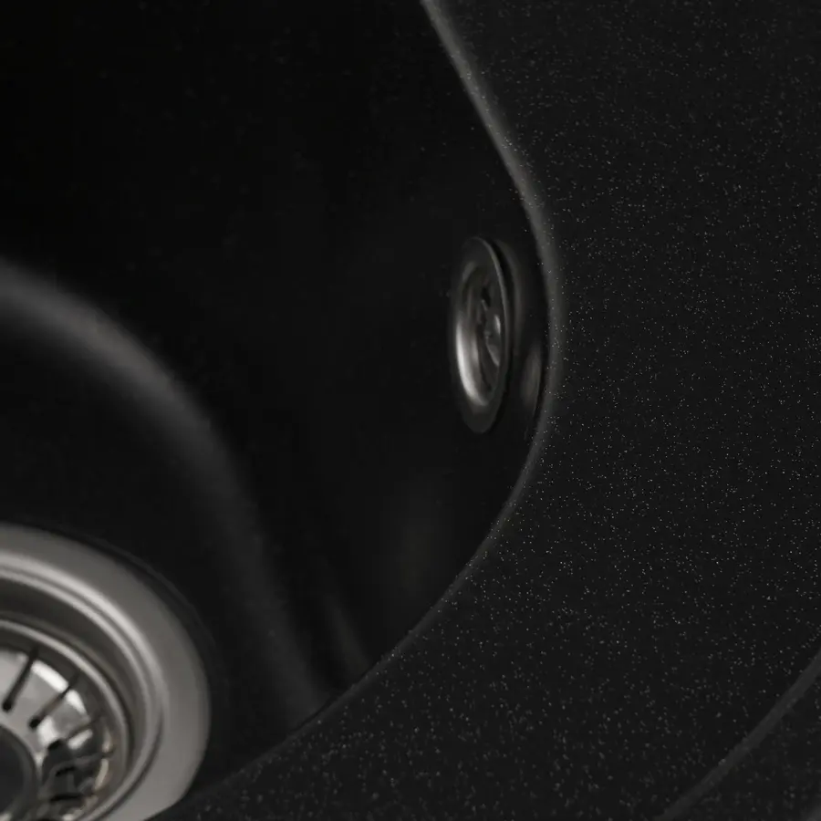 Гранітна мийка для кухні Platinum 510 LUNA матова Чорний металік