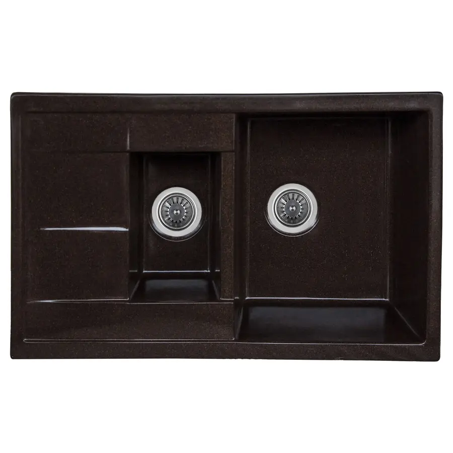 Гранітна мийка для кухні Platinum 7850W KESSAN глянець Шоколад