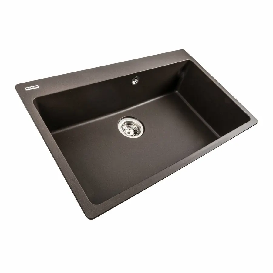 Гранітна мийка для кухні Platinum 7850 Bogema матова Темна скеля