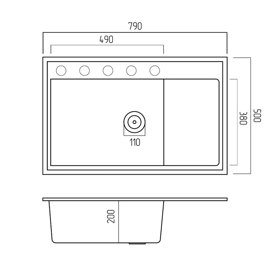 Гранітна мийка для кухні Platinum 7950 AZURIT матовий Гренадін