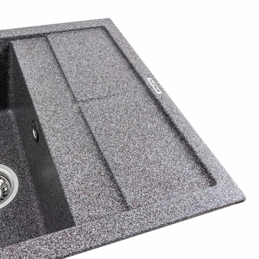 Гранитная мойка для кухни Platinum 6550 LOTOS матовый Микс