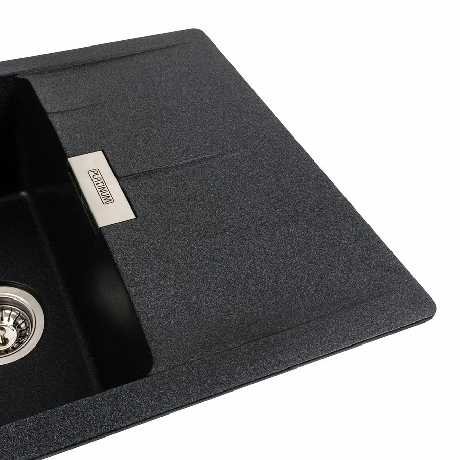 Гранітна мийка для кухні Platinum 6250 ZIRKONE матовий Карбон