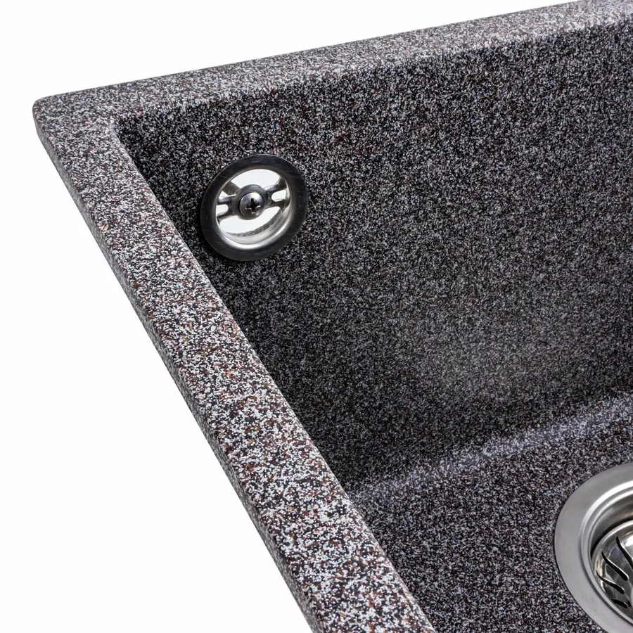 Гранітна мийка для кухні Platinum 4040 RUBA матовий мікс