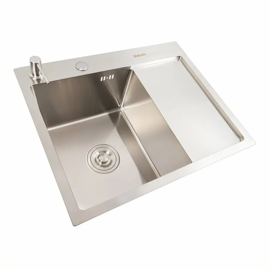 Кухонна мийка CM 58*48 L нержавійка VALESO Handmade (круглий сифон 3,0/0,8)