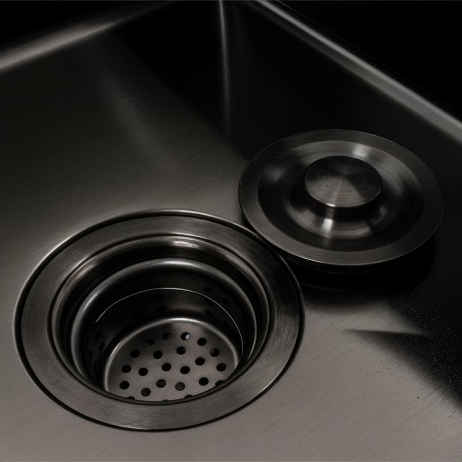 Кухонная мойка CM 78*50 L черная PVD VALESO Handmade (круглый сифон 3,0/0,8)