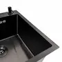 Кухонна мийка 50*50 PVD чорна Valeso Handmade (сифон круглий, 3,0/0,8)