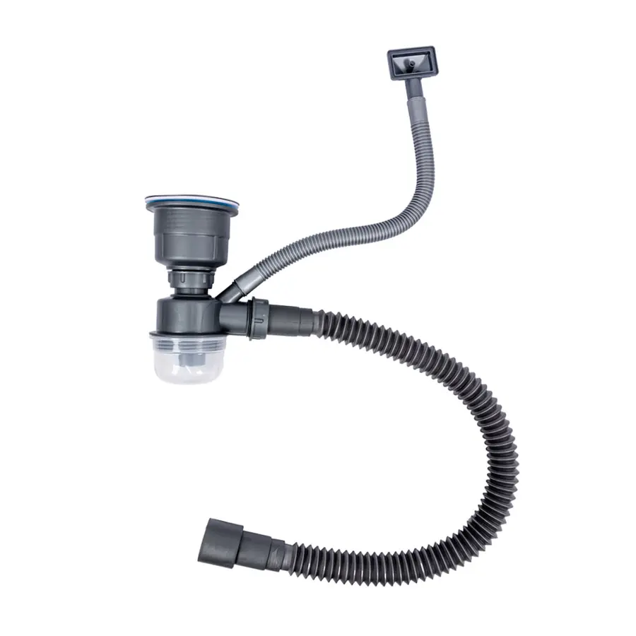 Сифон одинарный для моек Handmade VALESO (верхушка черная, арт. 903)