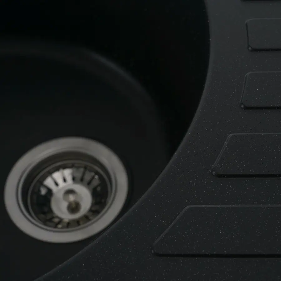 Гранитная мойка для кухни VALESO SOUL 6250 матовая Черный металлик