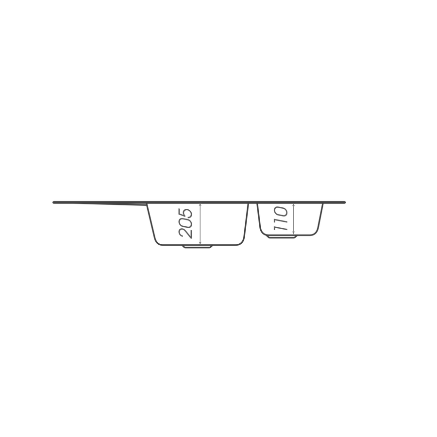 Гранітна мийка для кухні VALESO PANDORA 9950 матова Сірий металік