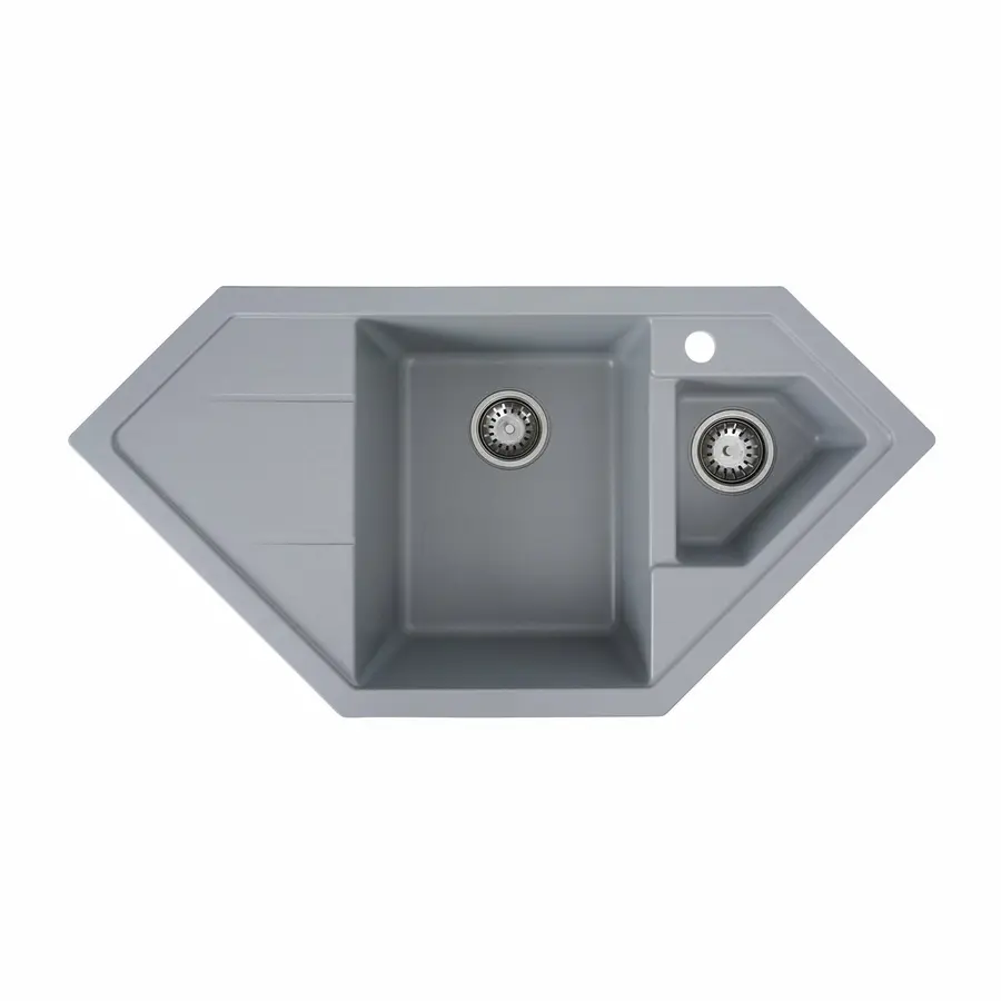 Гранітна мийка для кухні VALESO PANDORA 9950 матова Сірий металік