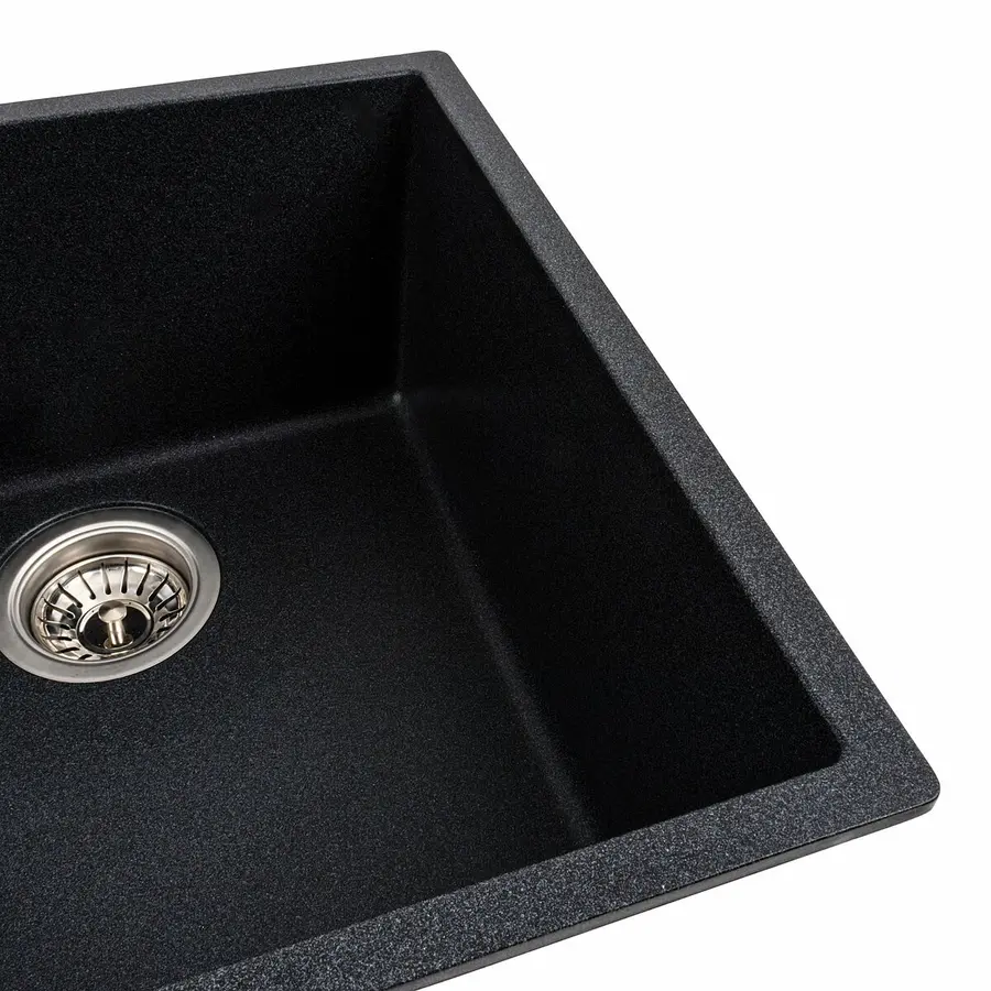 Гранітна мийка для кухні VALESO 4040 RUBA матовий карбон