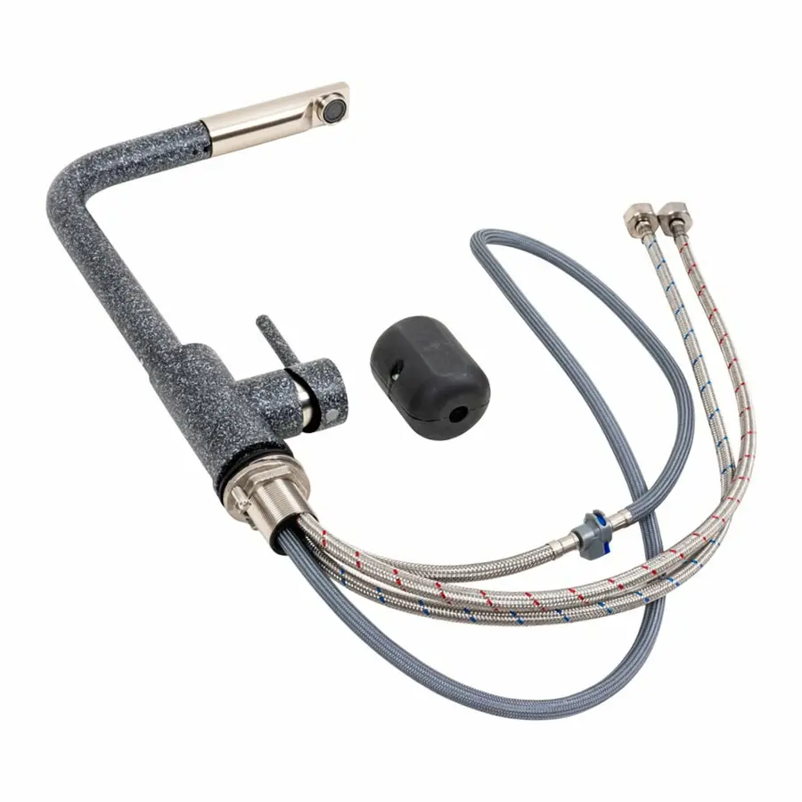 Кухонный смеситель с выдвижной лейкой VALESO Q411B Графит