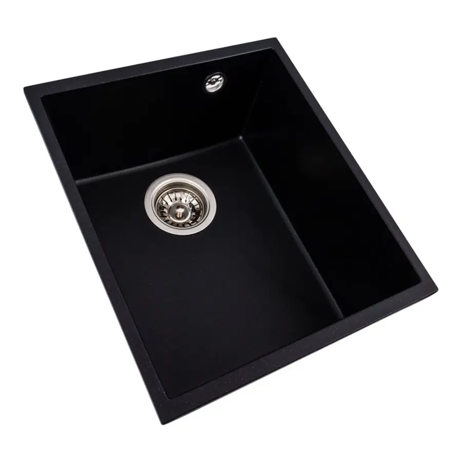 Гранитная мойка для кухни VALESO ROXY 3744 матовая Черный металлик